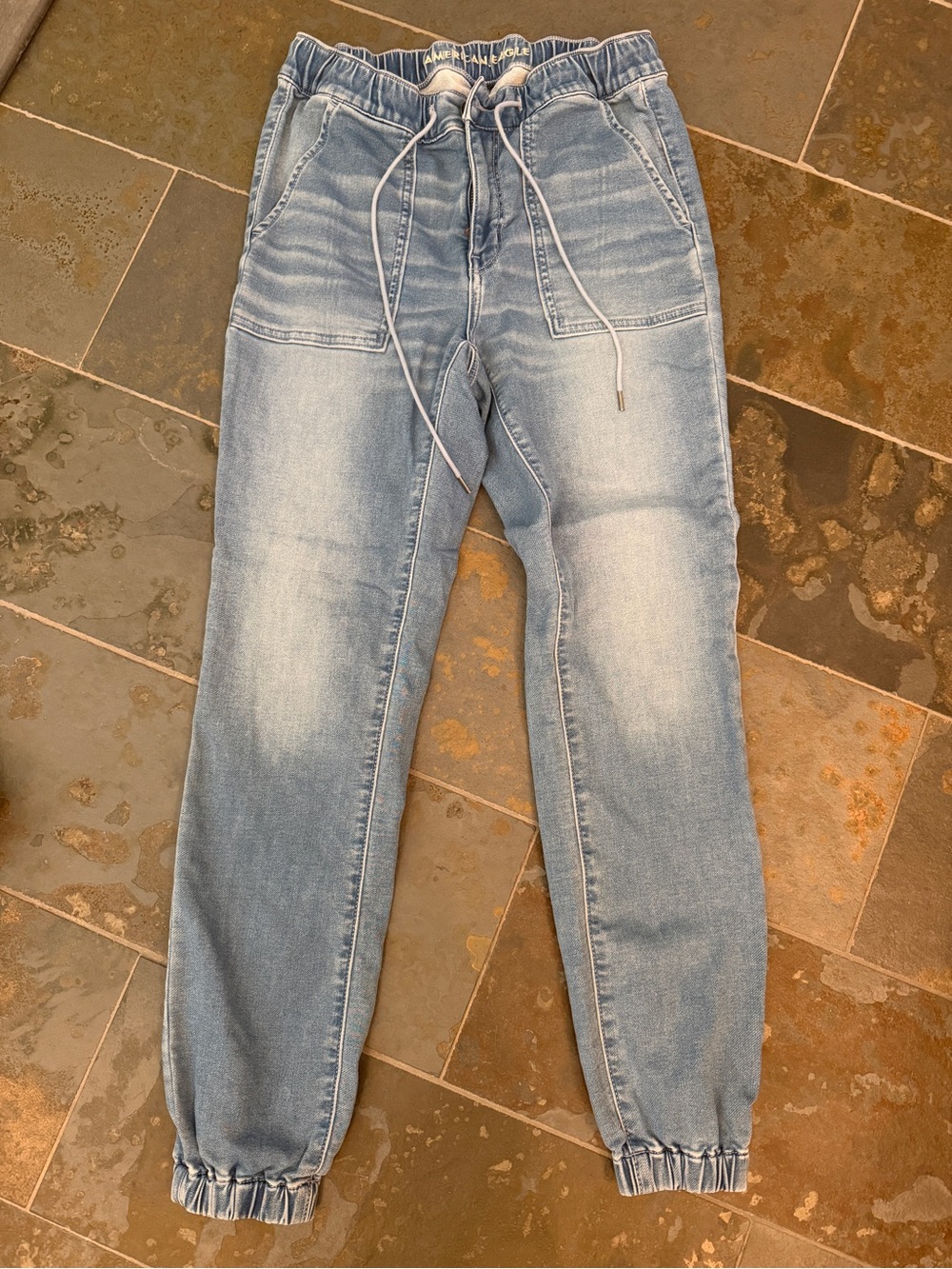American Eagle Outfitters Light Blue Cozy Next Level Denim Jogger Jeans
